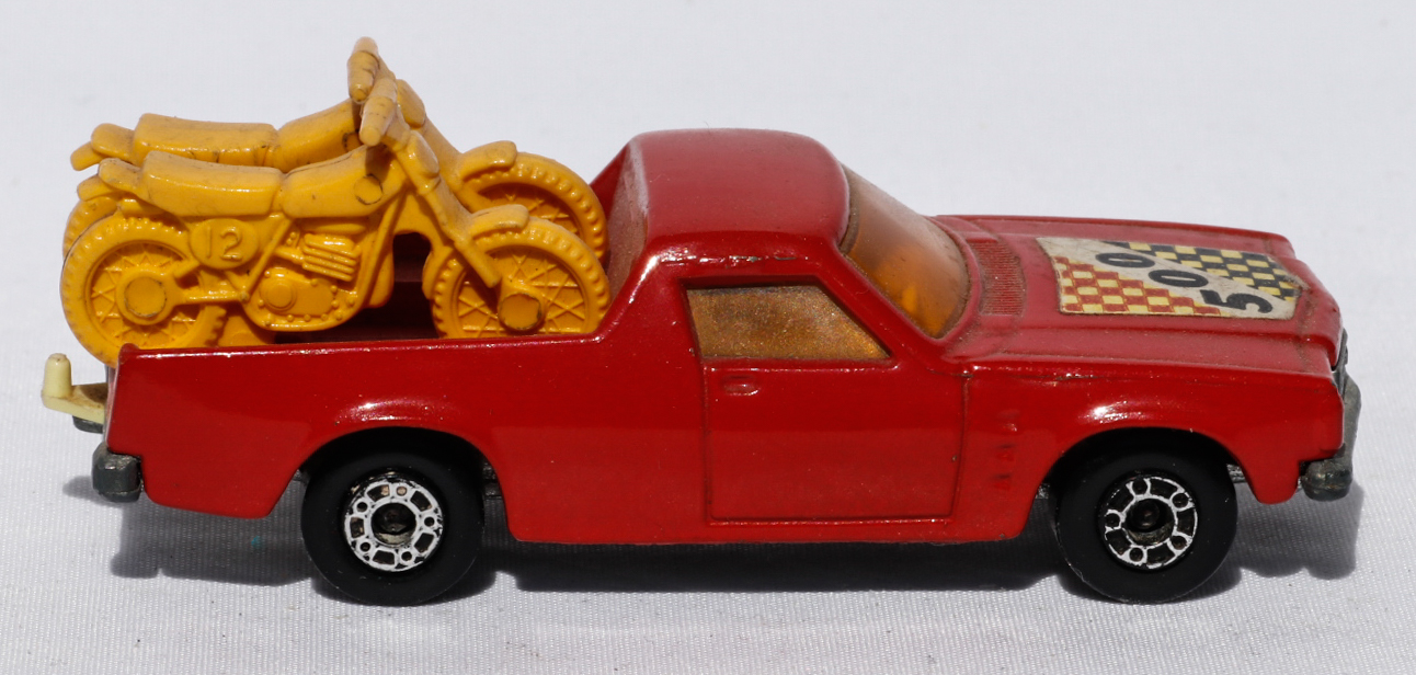 Matchbox Holden Pickup and 2 Trial Bikes